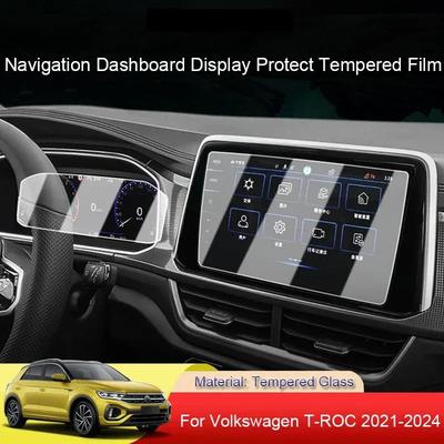 For Volkswagen T-ROC -2024 Car GPS Navigation Screen Protect Tempered Film Auto Dashboard Display Sticker Accessories