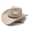 Retro Jazz Hat, Suede, Upturned Brim, Western Cowboy Hat, Men's and Women's Autumn and Winter Wide-brimmed Felt Hat
