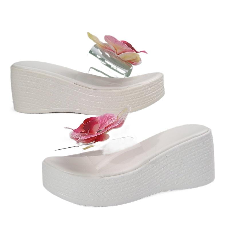 Fashion Ladies Shoes 2025 Hot Sale Open Toe Women's Slippers Fashion Floral Outdoor Casual Summer Best Seller Plus Size Wedge Slippers