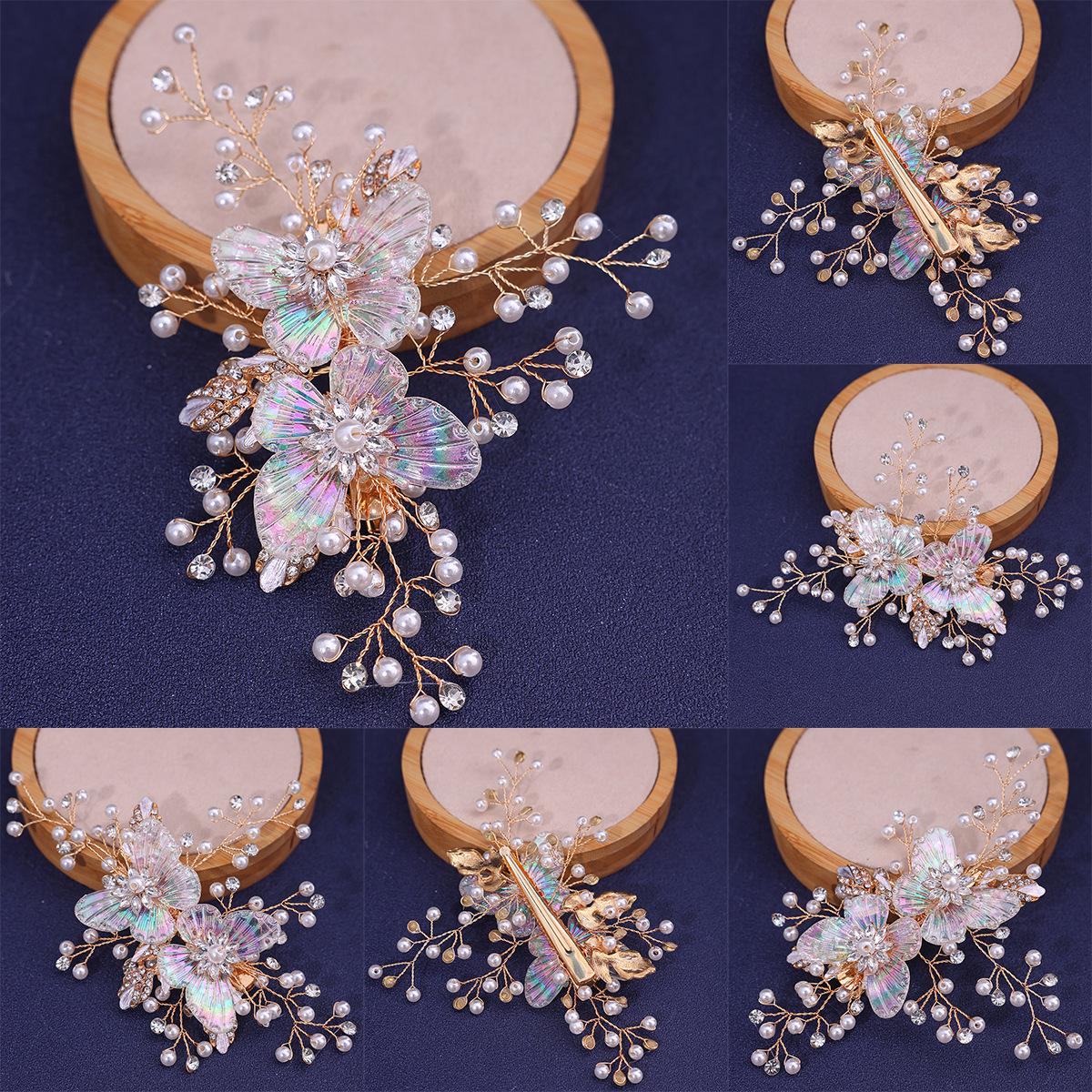 

Korean Handmade Fairy Butterfly Tassel Hair Clip for Brides
