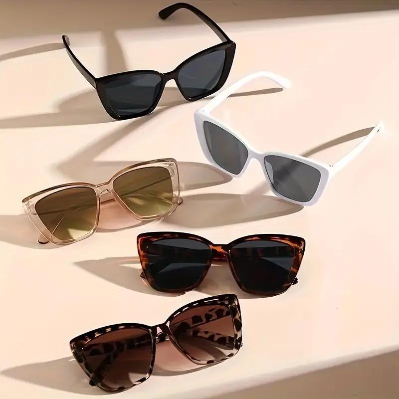 Moda Street Shooting Occhiali da Sole Cat Eye Oggetti di Scena per Foto Montatura Quadrata Leopardata Occhiali da Sole Protezione UV400 Occhiali per Donna