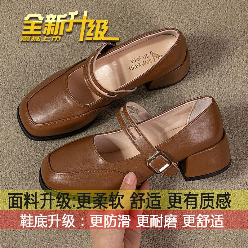 

French temperament high heels with skirt evening sandals women s 2025 spring and autumn new retro thick heel Mary Jane single shoes 40
