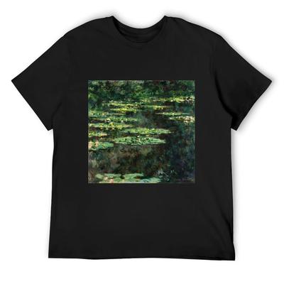 Claude Monet - Water-Lilies T-Shirt Hippie Clothes Vintage Anime Shirt Vintage Customs Design Your Own Plus Size Men Clothing