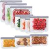 10 Pack Dishwasher Safe Reble Bags, Leakproof Reble Freezer Bags, BPA Free Food Storage Bags for Lunch Marinate Food Travel - 3 Gallon 3 Snack 4