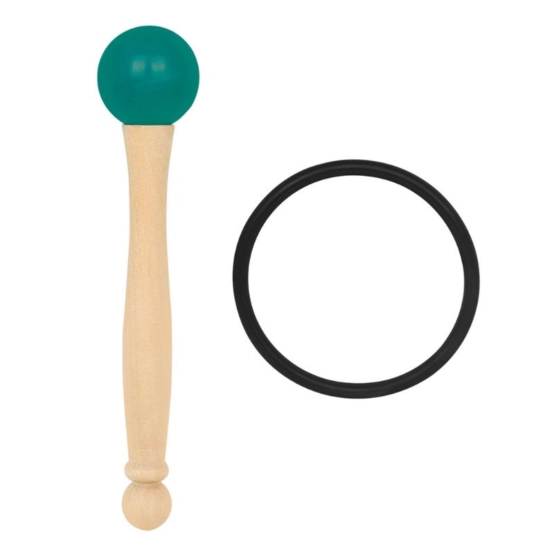 

Crystal Singing Bowl Mallet Set Singing Bowl Rubber Mallet with Rubber O-Ring and Wood Handle for Playing Singing Bowl зелёный