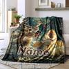 Deer Fishing Adventure Home Customize Your Name Blankets Comfortable Soft Lightweight Allseason Multipurpose Blanket For Picnics Sofas Offices Beds