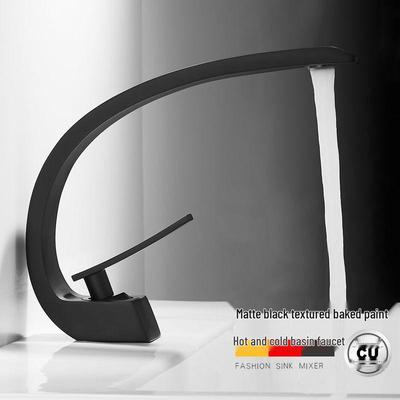 All-Copper Dual-Temperature Bathroom Basin Faucet - White Finish