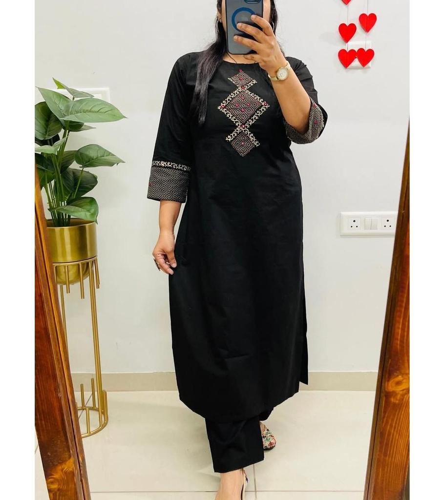 Indian Designer Party Wear Top Tunic Kurta Pant Set Women Bollywood Cotton Kurti Dress