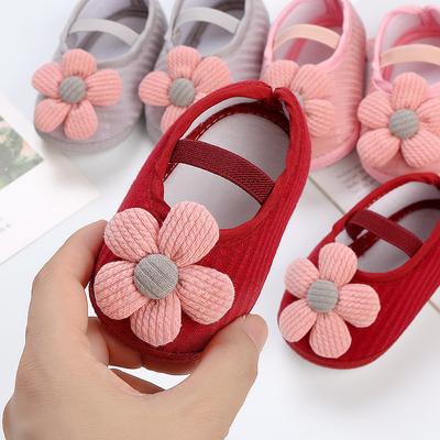 Scarpe da bambino singole con fiocco di girasole Scarpe da bambino Sandali con suola morbida Scarpe per bambini Scarpe da passeggio traspiranti Principessa