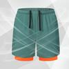 Men Shorts Adjustable Waist Drawstring Fake Two-Piece Design Moisture-Wicking Quick-Drying Running Sport Shorts