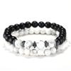 Noter 5 Colors Men Bracelet Set 2Pcs/Pair Tiger Eyes Howlite Stone Strand Braclet Positive Energy Healing Braslet Pulsera Homme