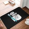 Funny Toilet & Toothbrush Doormat Humorous Bathroom Rug Machine Washable Flannel Mat for Home Kitchen Balcony