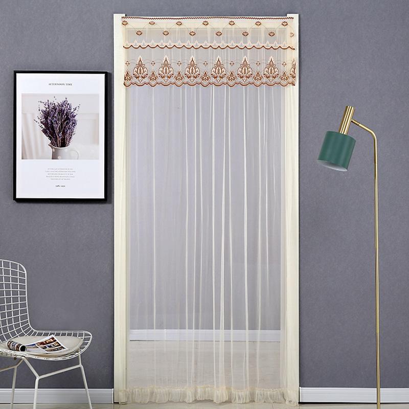 1PC Lace Trim Door Net Screen Mosquito Proof Lace Door Curtain Door Nets Summer Fly Insect Bedroom