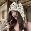 Photo-Ready Hollow Flower Tassel Headband Hat - Handmade Knitted Women's Pendant Hat