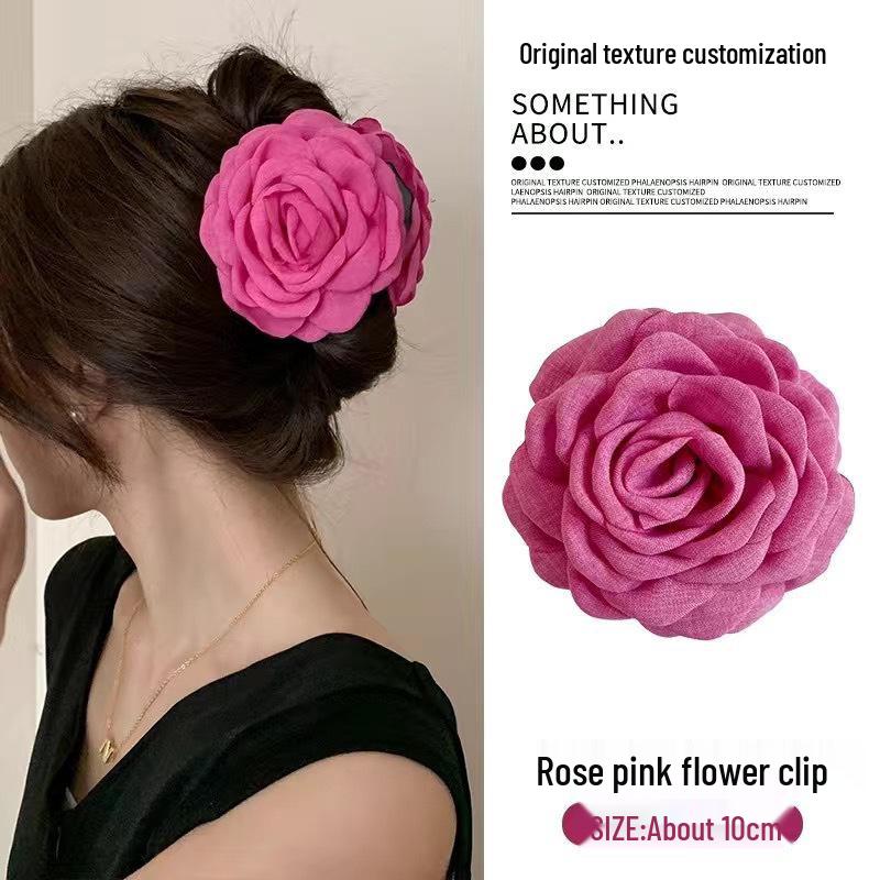Caro Blumenstoff Rose Haarspange - Europäischer & Amerikanischer Stil Dutt-Accessoire
