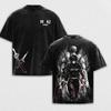 Jujutsu Kaisen Anime Bedrucktes T-Shirt Zenin Maki T-Shirt Vintage Gewaschene Baumwolle T-Shirts Herrenbekleidung Übergroße Kurzarm-Tops
