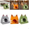 Felt Cat House Privacy Cave Cute Furniture Sturdy for Indoor Cats Foldable Kitty Washable
