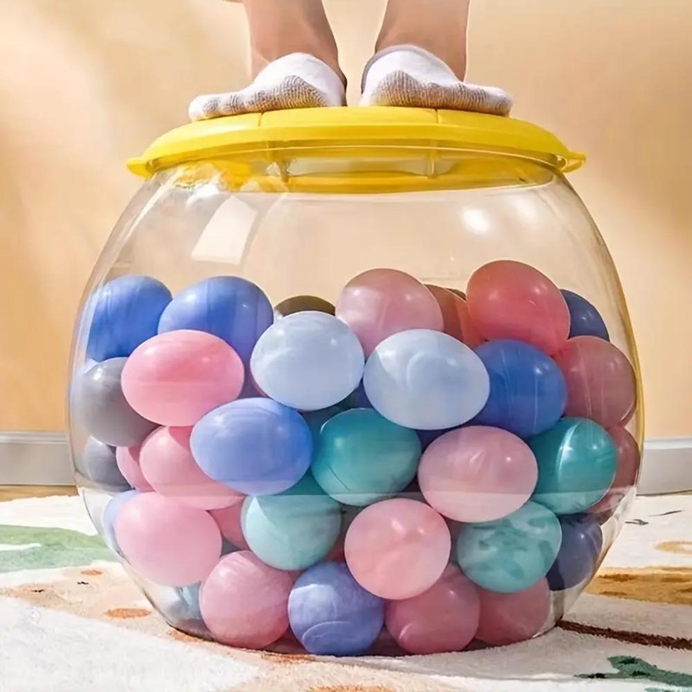 Transparent Plastic Round Stool Multipurpose Children Storage Bench Storage Box Stool Home