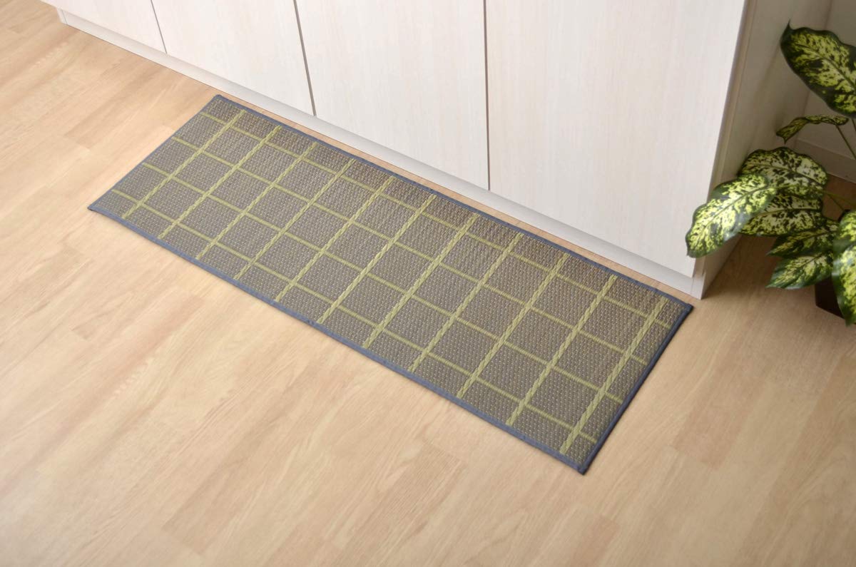 

Ikehiko Igusa Tatami Mat Igusa Kitchen Mat Check 43 x 180 см Серый Изготовлен из отечественного тростника Простой дизайн Прибл.. Нескользящий #8239710