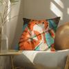 Illustration of diagonal square art Cushion Cover DoubleSided Plush Sofa Cushion Covers Organic Breathable Invisible Zipper