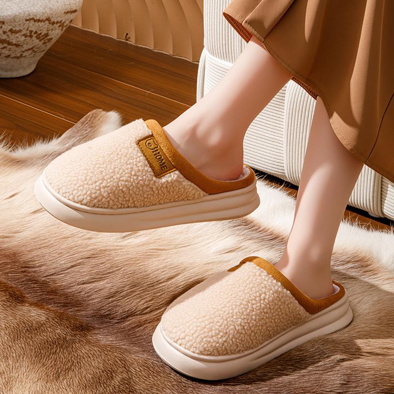 Cotton Slippers Autumn and Winter Couple Indoor Household Silent Soft Bottom Non-slip Plush Warm Cotton Mop