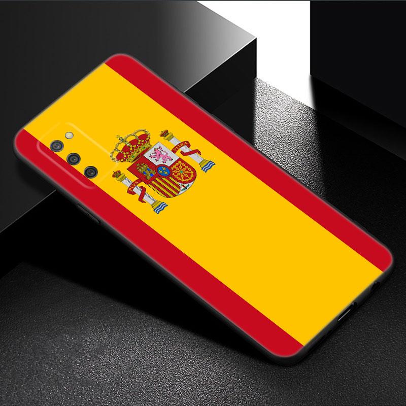Spain National Flags Phone Case For Samsung Galaxy A01 A03 Core A04 E A02 A05 A10 A20 A21 A30 A50 S A6 A8 + A7 2018 Black Cover