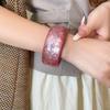 Resin Aurora Dopamine Bangle Smudging Retro Hand Ring Personality Women Wide Bracelet  Gift