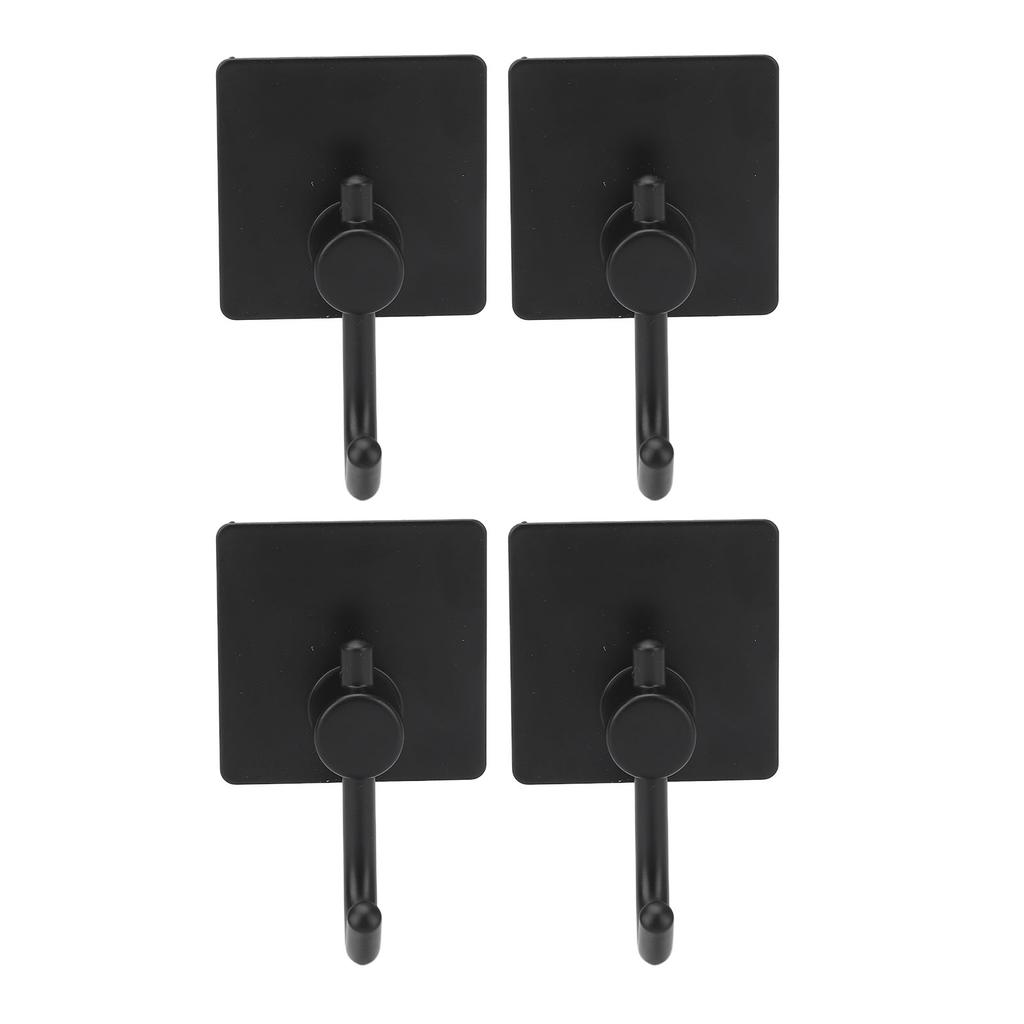 4 Pcs Adhesive Hook Drill Free Wall Hanger Smoothly Polished Stainless Steel Strong Bearing Hanging