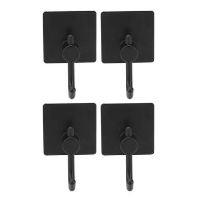 4 Pcs Adhesive Hook Drill Free Wall Hanger Smoothly Polished Stainless Steel Strong Bearing Hanging