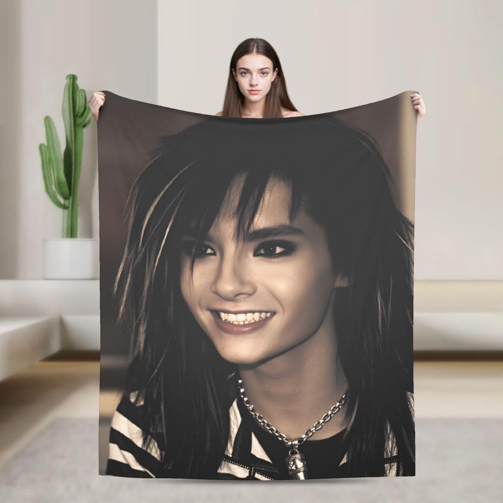 Tom Kaulitz Bill Kaulitz Flannel Blanket Soft Throw Blanket for Outdoor Airplane Travel Street Trend Bedspread Sofa Bed Cover