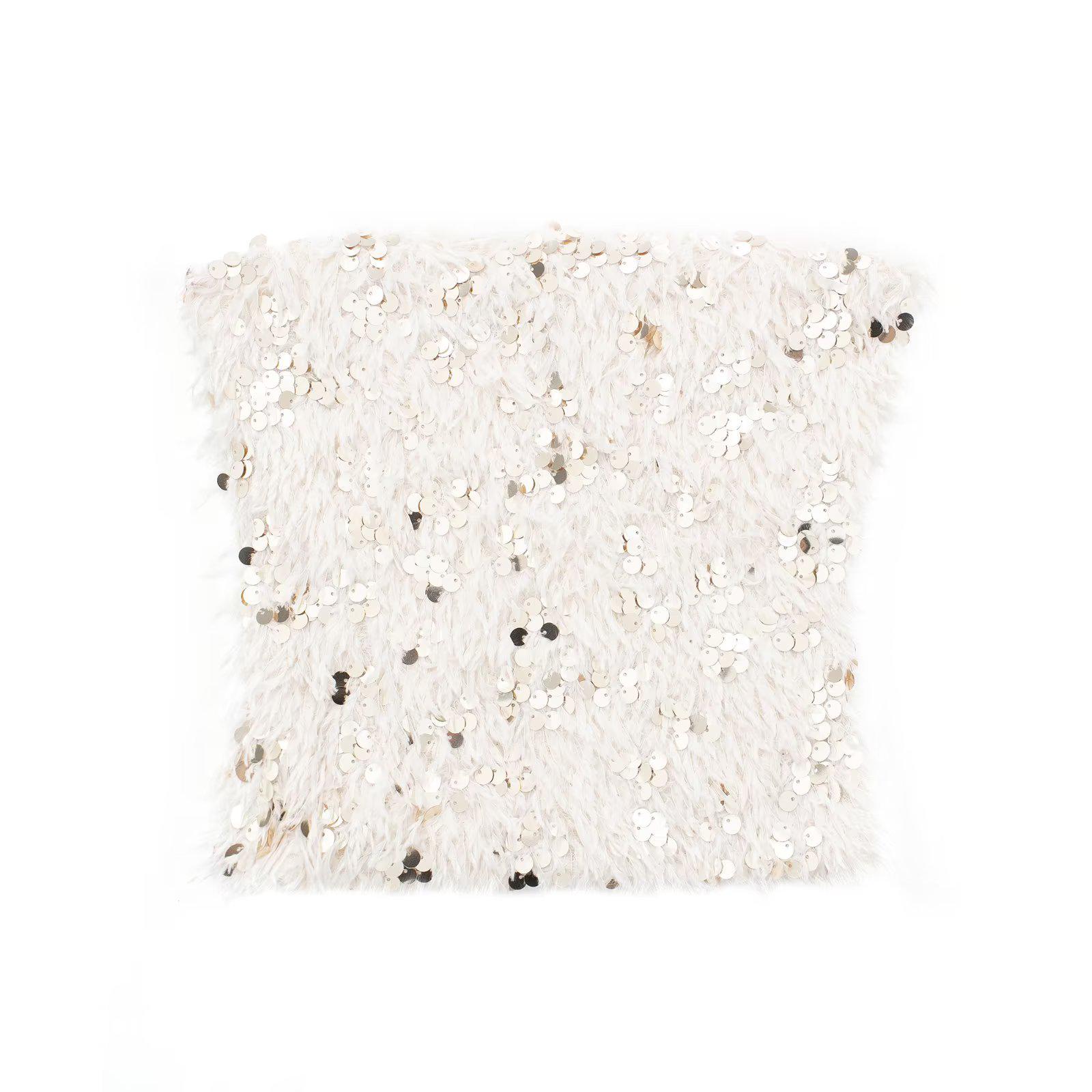 

Топ-бандо с пайетками и перьями для женщин, зима 2023, европейский и американский стиль L