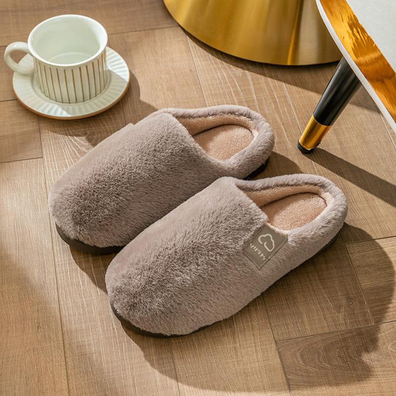 Cotton slippers women's spring and autumn indoor winter home use non-slip home warmth winter plush men's customization