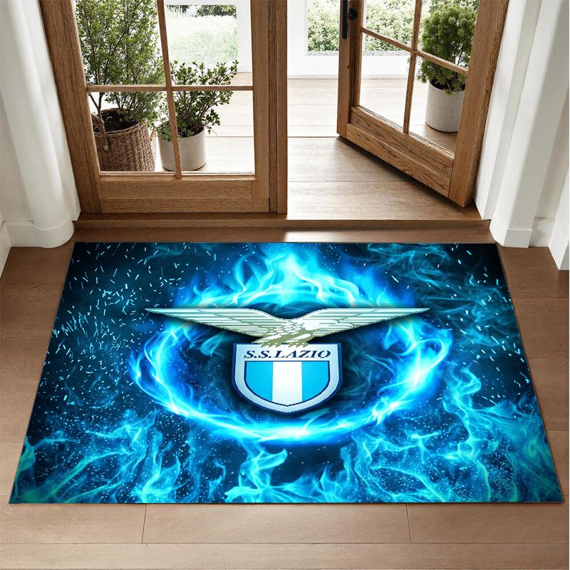 Lazio FC Design Crystal Velvet Rug Soft Decorative Mat for Bedroom Entrance