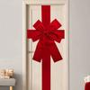 1pc Large Door Hanging Bow Decoration - Elegant Red Christmas Bow, Cloth Door Decor for Holiday Doors, Parties, Home Ribbon