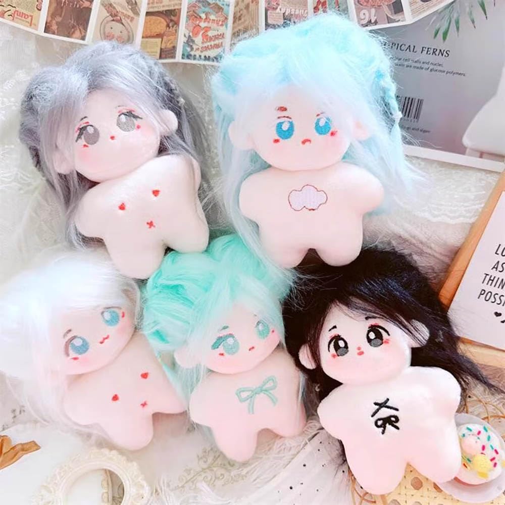 Niannyyhouse 10cm Plush Girl Star Body Fried Hair No Attributes Cotton Doll Accessories (A5)