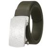3.5Cm Nylon Braided Belt For Men, Button Head Closure Toothless Stainless Steel Buckle Ly36-61927-3