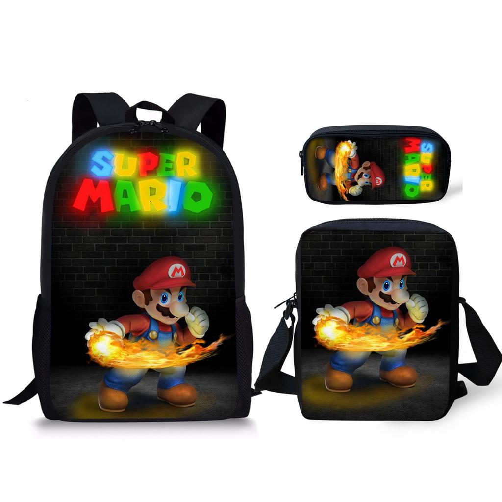 Mario, Grund- und Sekundarschulranzen, Kinderrucksack, Cartoon-Rucksack.