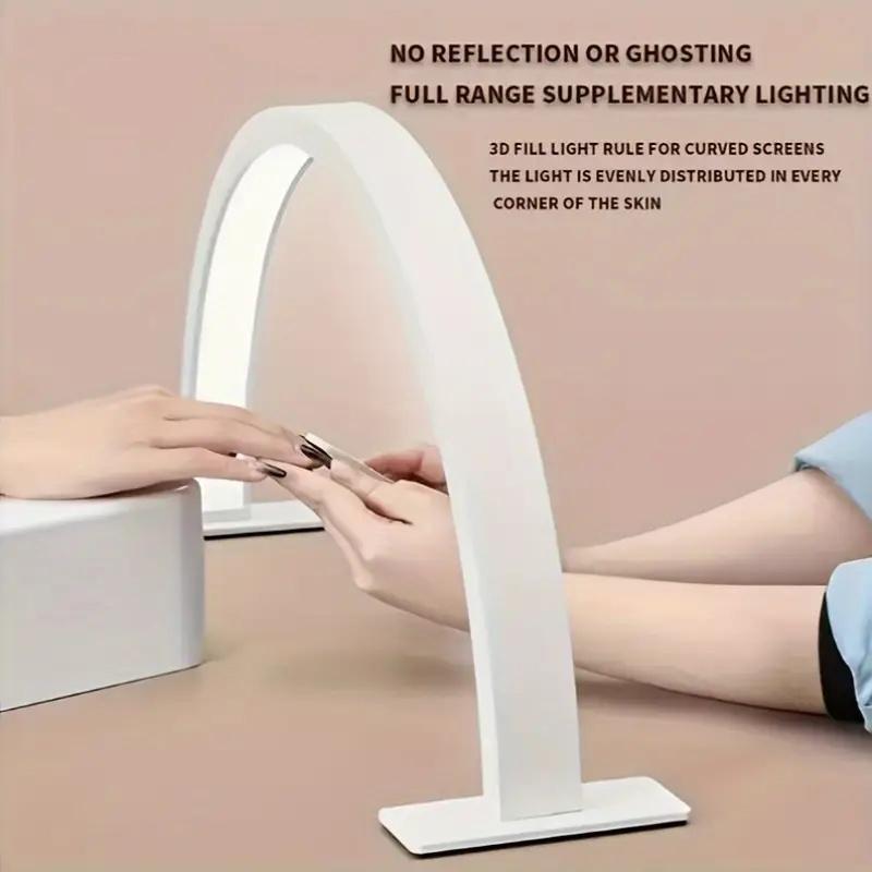Led Nail Lamp Half Moon White Light Usb Plug Refill Light For Beauty Salon Nail Salon Bedroom Desktop Dressing Work Light