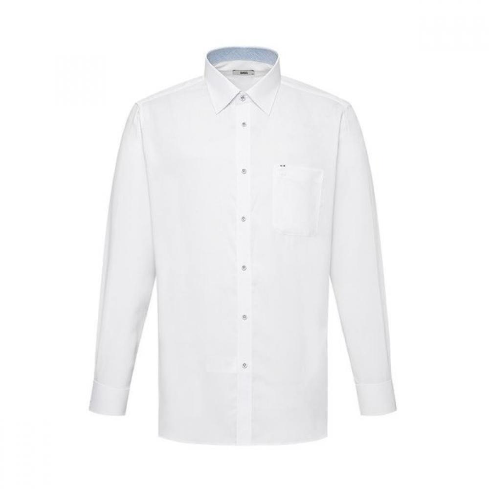 DakS Men S Solid Regular Fit Long Sleeve Shirt dmS1Shdl115a1 white/095