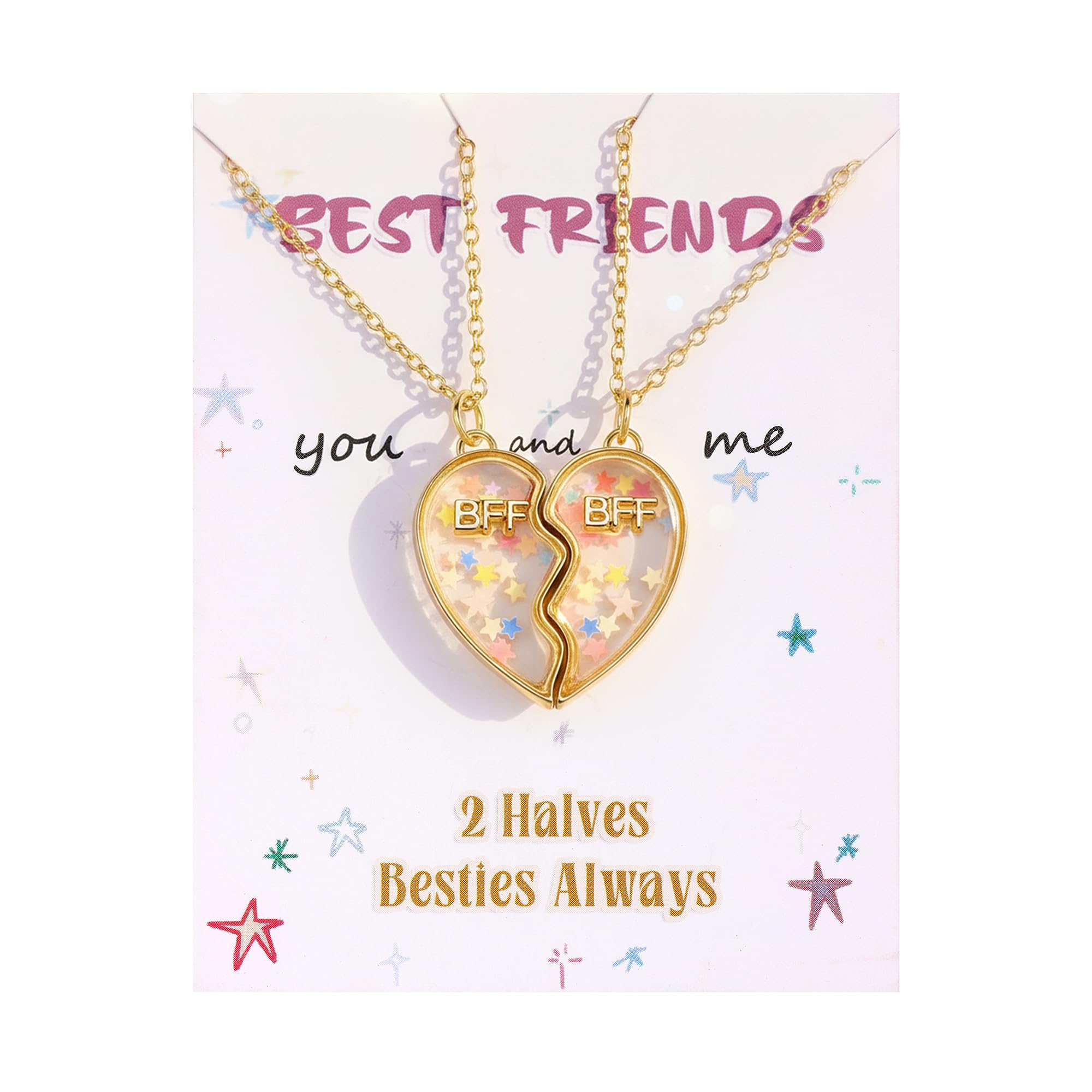 

Ожерелье дружбы Bobisty для 2 лучших подруг, matching pendant BFF Necklace for 2, Магнитное разъемное сердце для 2 сестер
