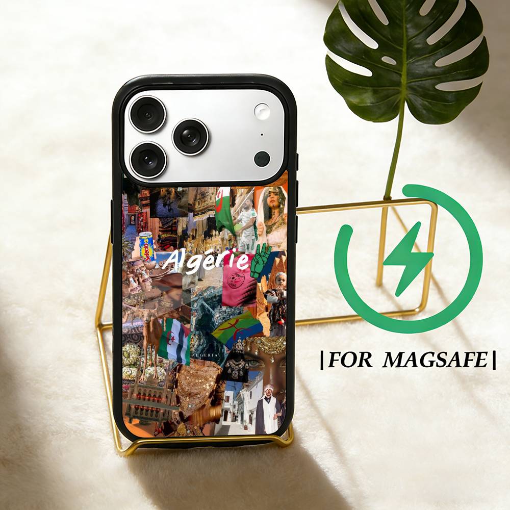 Flag of Algeria  Phone Case For iPhone 17,16,15,14,13,12,Plus,Pro,Max for Magsafe Magnetic Wireless Charging iPhone12PROMAX