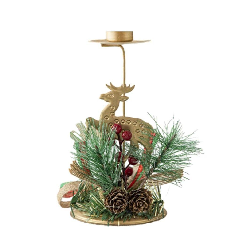 Pentagram Christmas Iron Candlestick Snowflake Snowflake Candle Ornaments  Christmas Dining