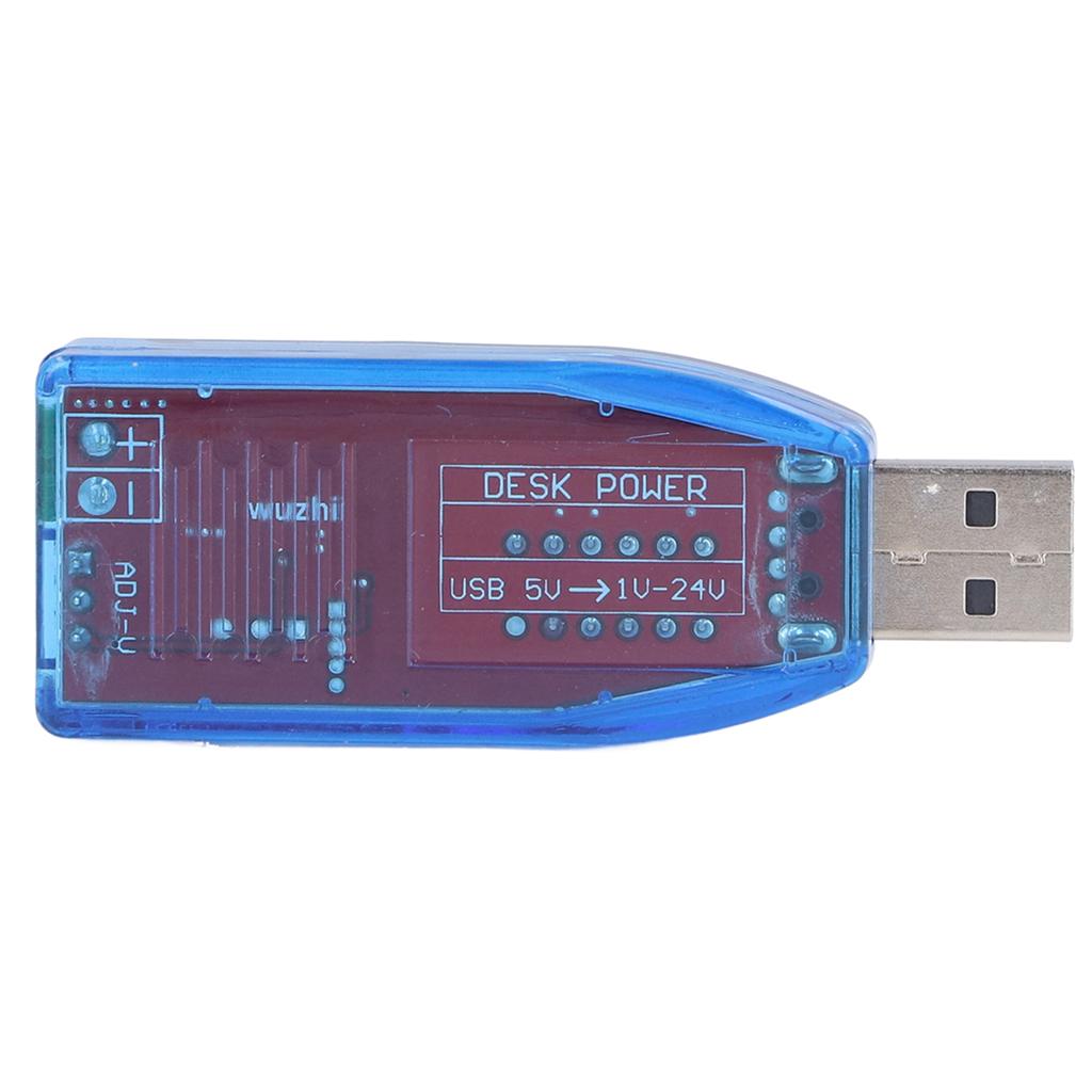 Voltage Regulator, 5V To 3.3V 9V 12V 24V USB Boost Converter USB Power Module Transparent Blue with Adjustment Knob