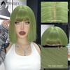 Green Short Bob Hair Synthetic Wig For Woman With Bangs Blonde Ombre Pink Cosplay Lolita Party Heat Resistant Daily Natural Hair