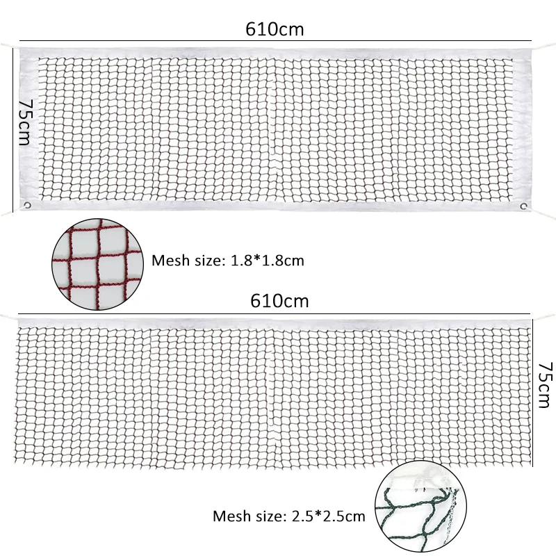 6.1mX0.76m Professional Standard Badminton Net Outdoor Volleyball Tennis Net Mesh Pickleball Training Indoor Accessories