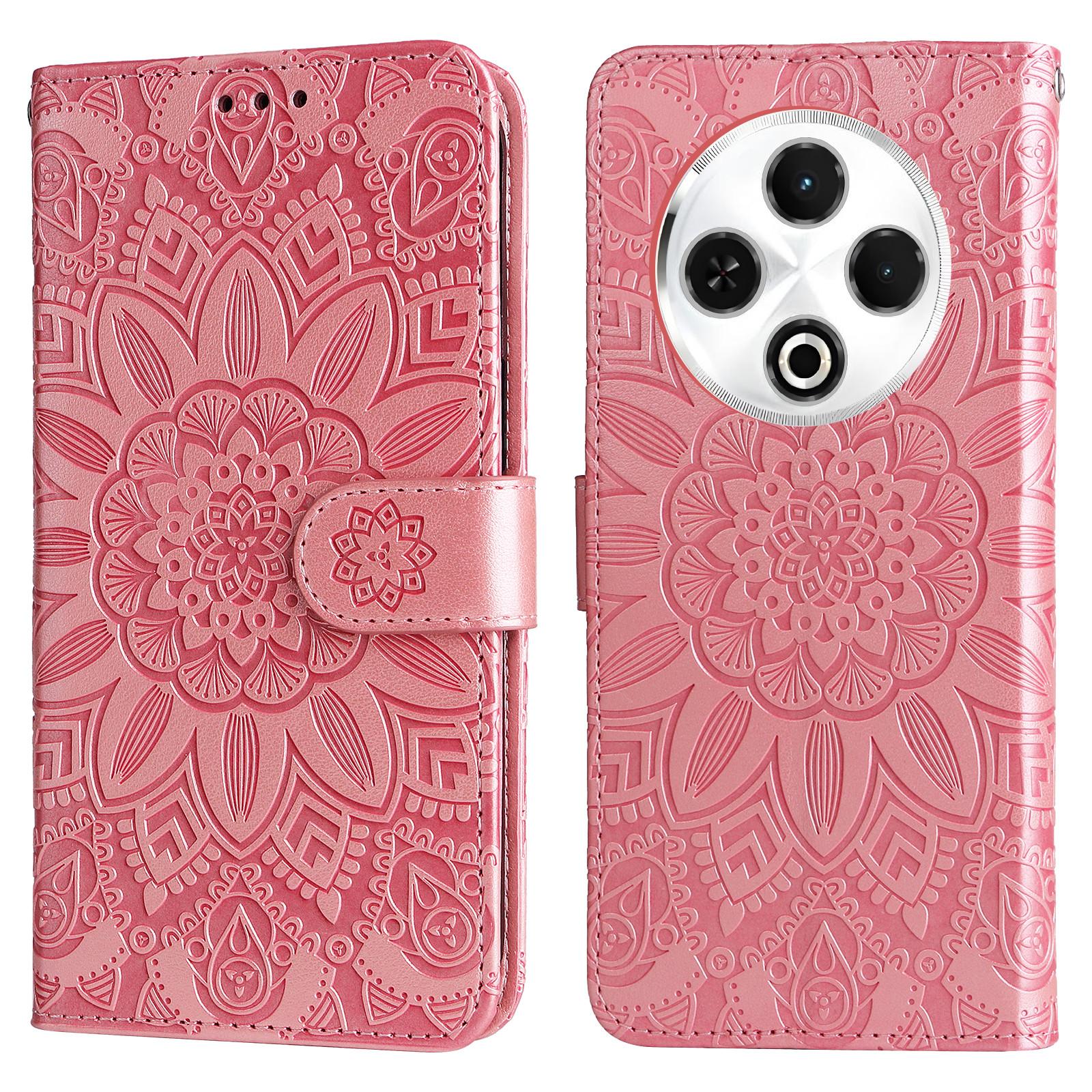 

Для TECNO Spark 30 4G Чехол Кожаный кошелек с оттиском подсолнуха Чехол для телефона Pink