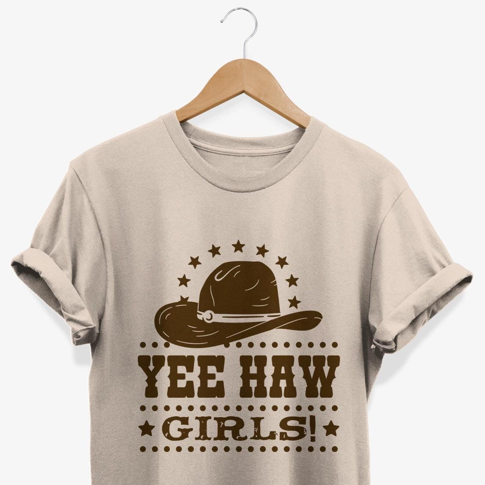 Yee Haw Girls T-Shirt: Western Cowgirl Graphic Tee M