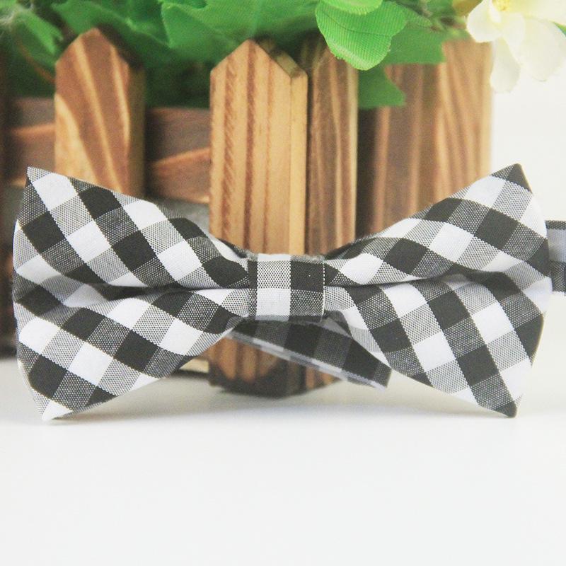 Children's Trendy British Style Multi-Color Cotton Plaid Bow Tie