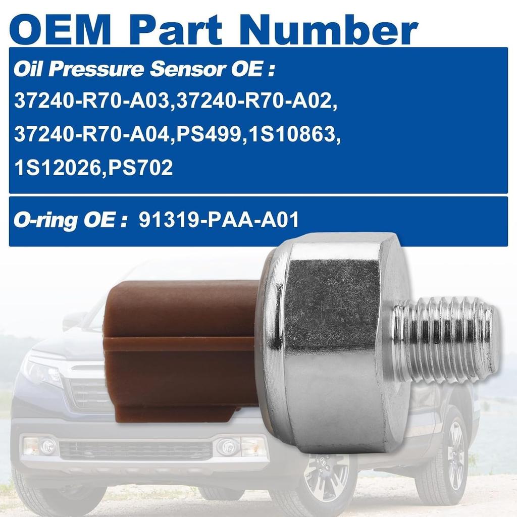 37240-R70-A04 Oil Pressure Sensor Switch with Sealed O-Ring 91319-PAA-A01 Compatible with Honda Accord Crosstour Odyssey Pilot Passport Ridgeline