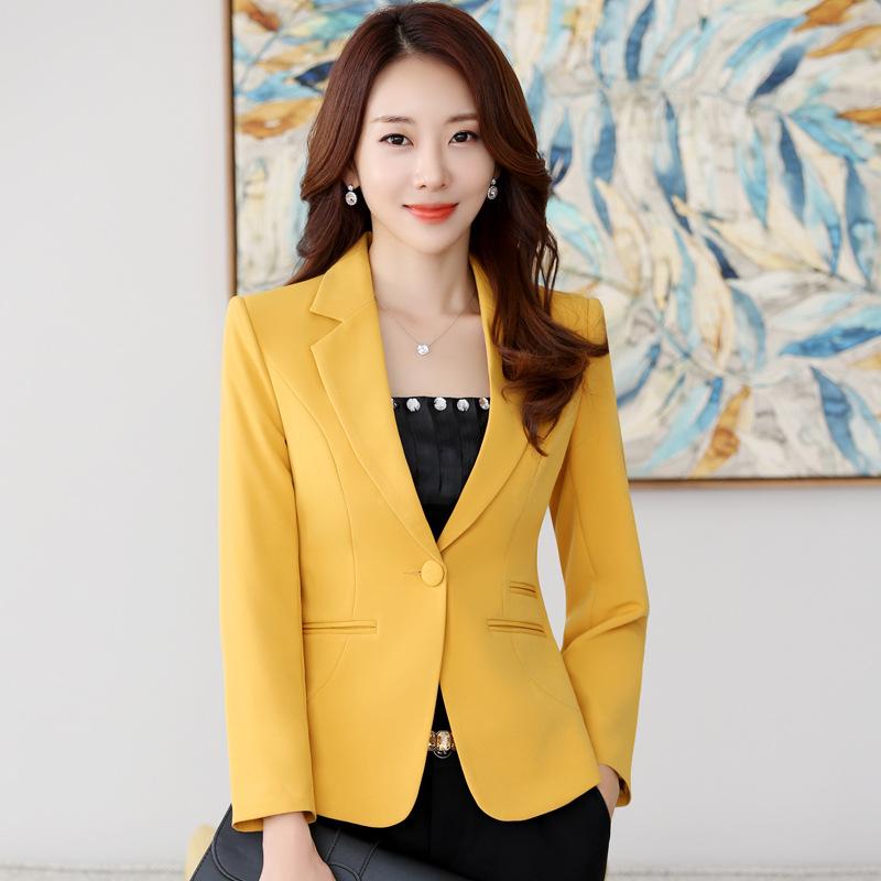 Fashionable Temperament Womens Blazer Jacket Spring and Autumn Short Red Long-sleeved Suit Slim Jacket